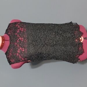 Nanette Lepore Black Lace Sleeveless Tank Top Womens Size XS Whimsigoth Goth